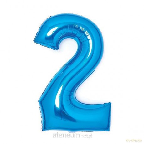 Balon foliowy cyfra 2 niebieska 51x66 cm