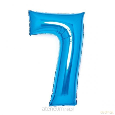 Balon foliowy cyfra 7 niebieska 45x66 cm