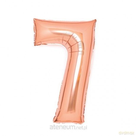 Balon foliowy cyfra 7 różowe złoto 45x66 cm