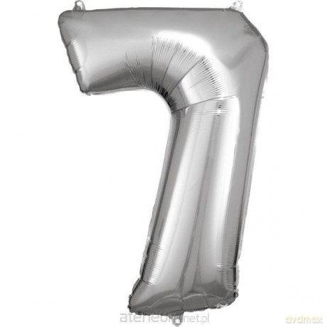 Balon foliowy cyfra 7 srebrna 57x86 cm
