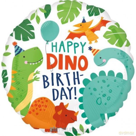 Balon foliowy Dinozaur standard okrągły 43 cm
