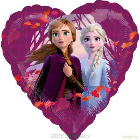Balon foliowy Frozen 2 standard serce 43 cm
