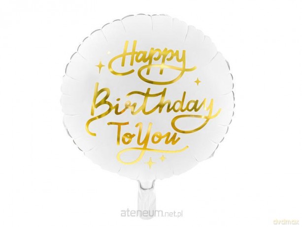 Balon foliowy Happy Birthday To You biały 35 cm