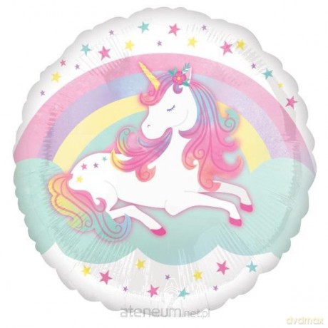 Balon foliowy Jednorożec standard okrągły 43 cm