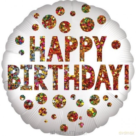 Balon foliowy Satin Infused Birthday Sequins 43 cm