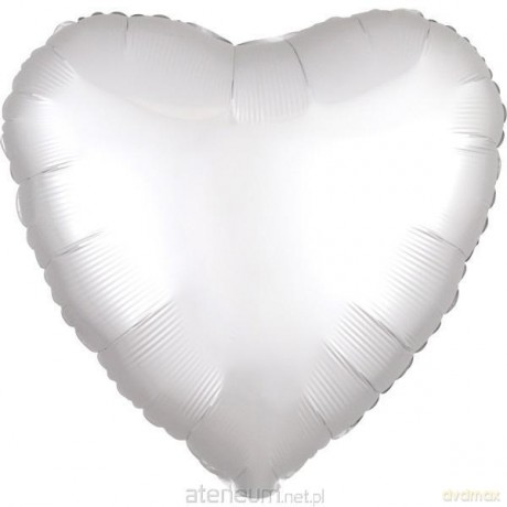 Balon foliowy Silk Lustre Dark biały serce 43 cm