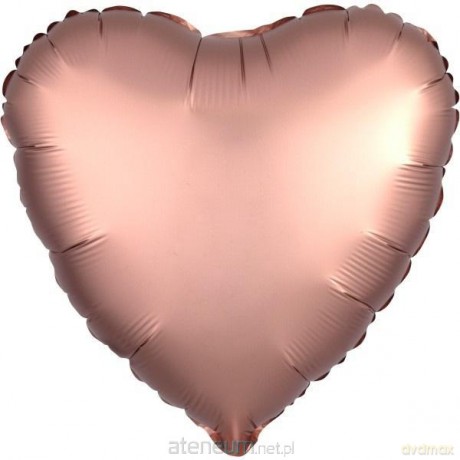 Balon foliowy Silk Lustre Dark różowe złoto serce