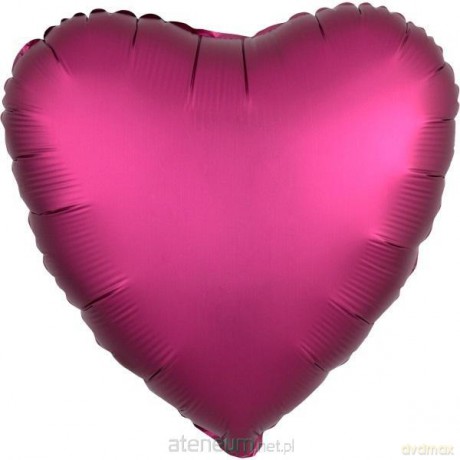 Balon foliowy Silk Lustre Dark różowy serce 43 cm