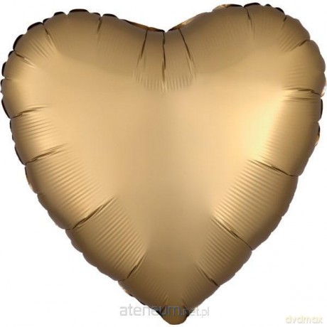 Balon foliowy Silk Lustre Dark złoty serce 43 cm