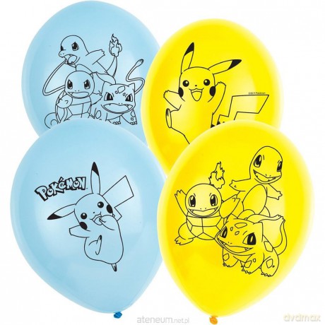 Balony lateksowe Pokemon 28 cm/11 6szt.