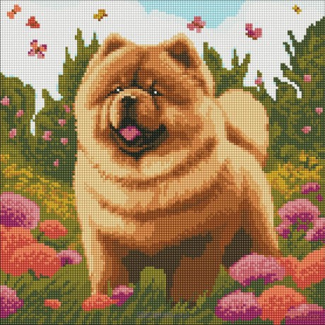 Diamentow mozaika - Charming Chow 40x40 cm
