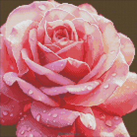 Diamentowa mozaika - Doskonała róża 40x40 cm