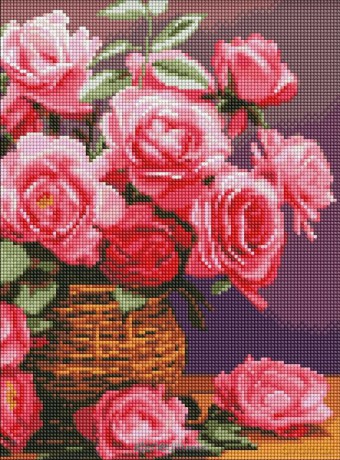 Diamentowa mozaika - Kolorowe róże 30x40 cm