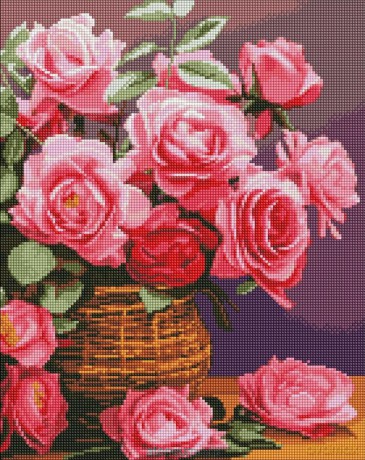 Diamentowa mozaika - Kolorowe róże 40x50 cm