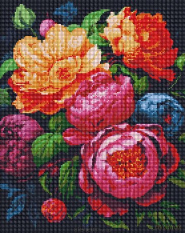 Diamentowa mozaika - Kolorowy bukiet 40x50 cm