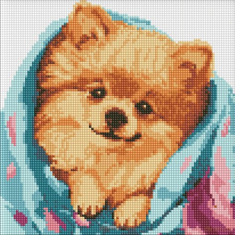Diamentowa mozaika - Szczęśliwy szpic 30x30 cm