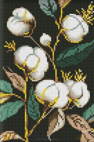 Diamentowa mozaika - Śnieżnobiała bawełna 20x30 cm