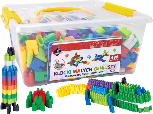 Klocki małych geniuszy cegiełki 498 elementów [KLOCKI]