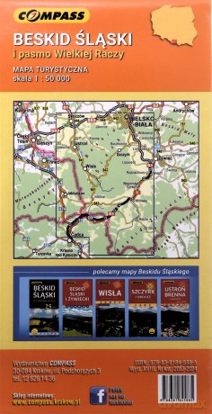 Mapa Beskid Śląski i Pasmo Wielkiej Raczy laminowana
