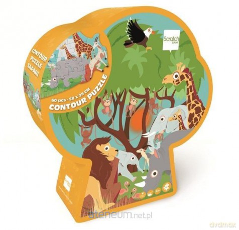 SCRATCH 60 el. konturowe Safari [PUZZLE]