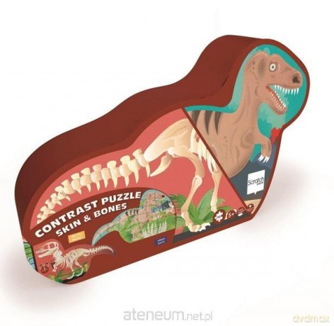 SCRATCH Dwustronne puzzle 100 XL Dinozaury i szkielety [PUZZLE]