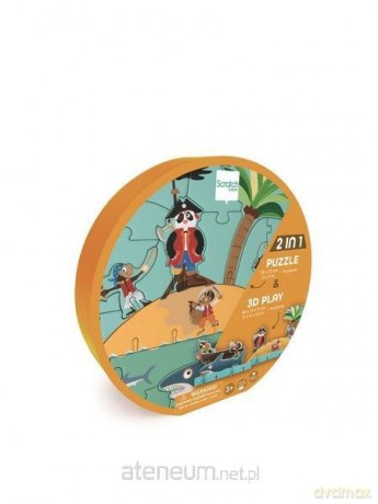 SCRATCH Puzzle 2w1 2D i 3D scenografia Piraci [PUZZLE]