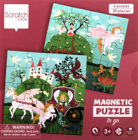 SCRATCH Puzzle magnetyczne 20x2 + książka Księżniczki [PUZZLE]