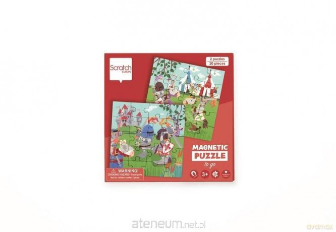 SCRATCH Puzzle magnetyczne 20x2 + książka Rycerze [PUZZLE]