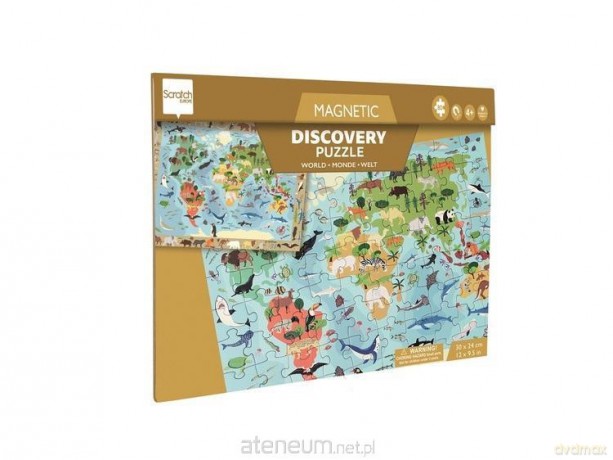 SCRATCH Puzzle magnetyczne i gra 2w1 Mapa świata [PUZZLE]