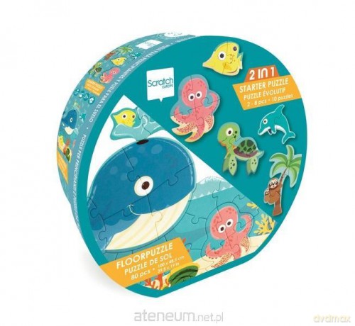 SCRATCH Puzzle podłogowe i pierwsze puzzle 2w1 Ocean [PUZZLE]