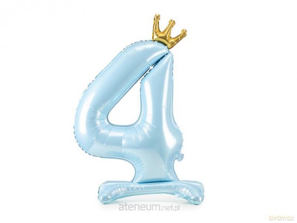 Stojący balon foliowy 4 błękitny 84 cm
