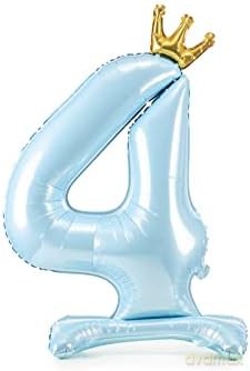 Stojący balon foliowy 4 błękitny 84 cm