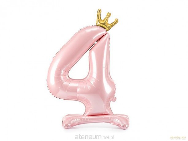 Stojący balon foliowy 4 jasny róż 84 cm