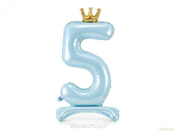 Stojący balon foliowy 5 błękitny 84 cm