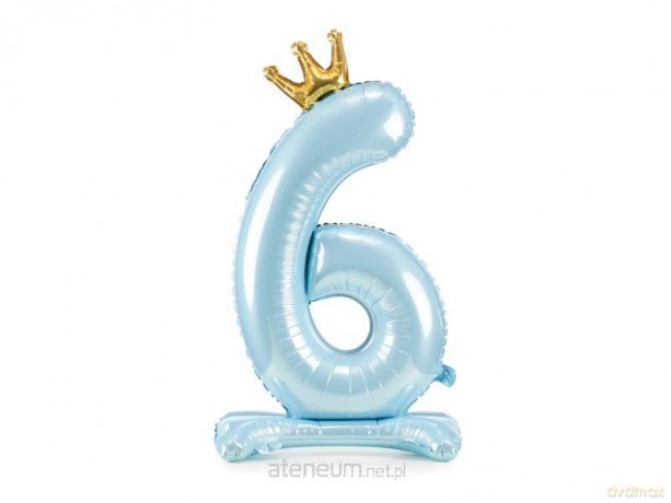 Stojący balon foliowy 6 błękitny 84 cm