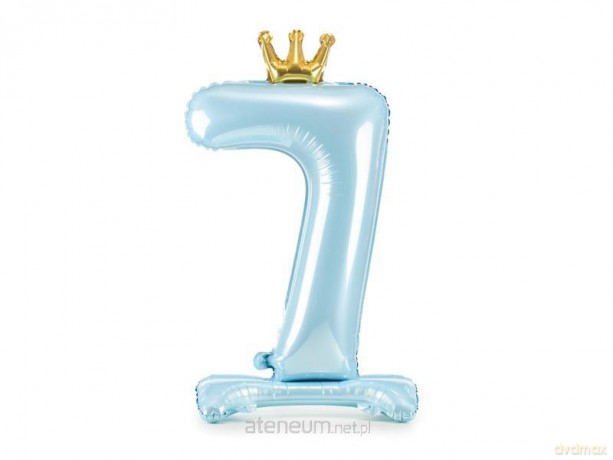 Stojący balon foliowy 7 błękitny 84 cm