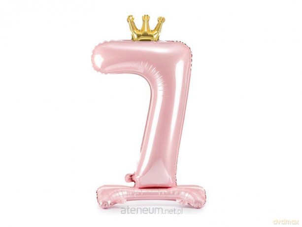 Stojący balon foliowy 7 jasny róż 84 cm