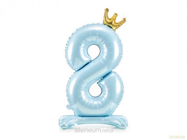 Stojący balon foliowy 8 błękitny 84 cm
