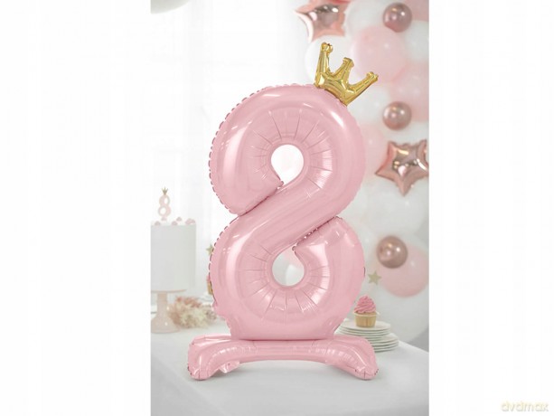 Stojący balon foliowy 8 jasny róż 84 cm