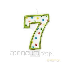 Świeczka cyferka 7 kropki 7,6 cm