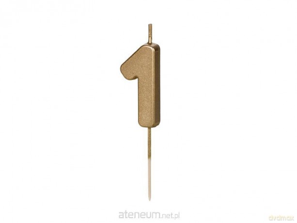 Świeczka urodzinowa 1 złota 4,5 cm