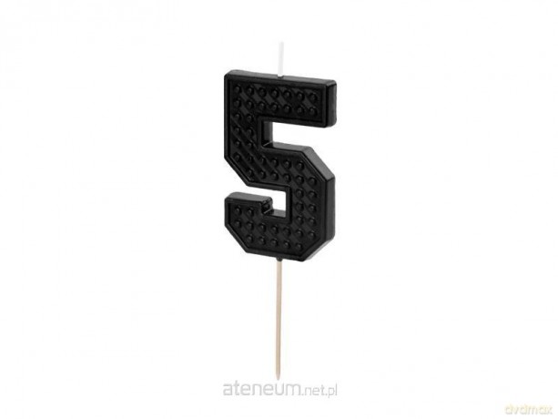 Świeczka urodzinowa 5 czarna 6 cm