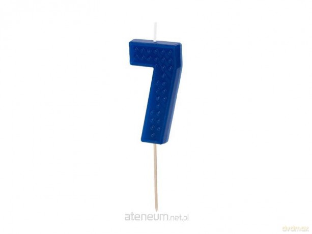 Świeczka urodzinowa 7 niebieska 6 cm