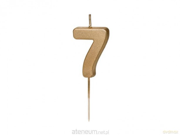 Świeczka urodzinowa 7 złota 4,5 cm