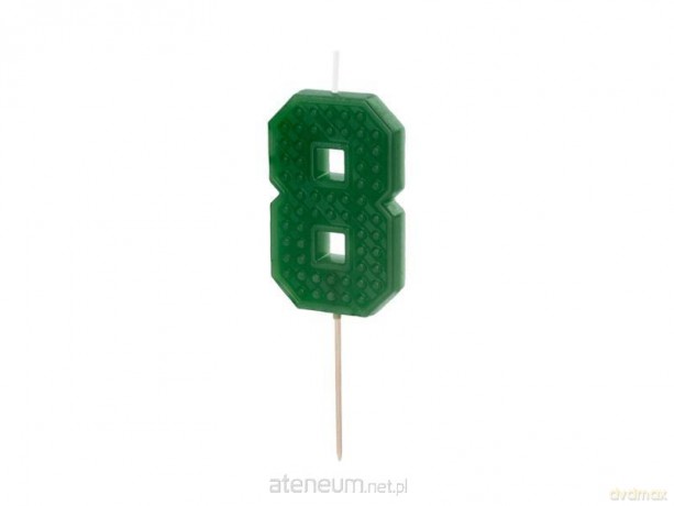 Świeczka urodzinowa 8 zielona 6 cm