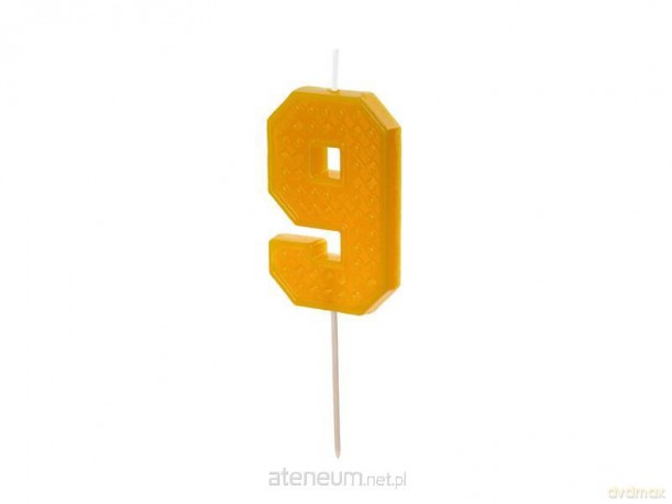 Świeczka urodzinowa 9 żółta 6 cm