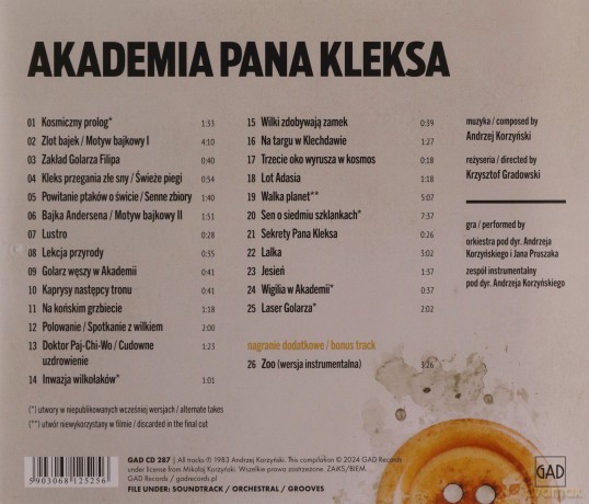 Akademia Pana Kleksa soundtrack (Andrzej Korzyński) [CD]