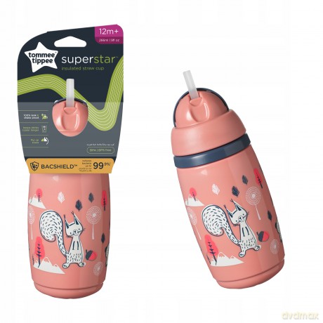 TOMMEE TIPPEE Bidon ze słomką 266 ml różowy