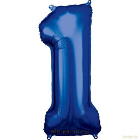 Balon foliowy cyfra 1 niebieska 38x86 cm