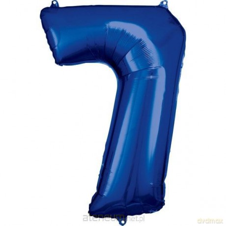 Balon foliowy cyfra 7 niebieska 57x86 cm